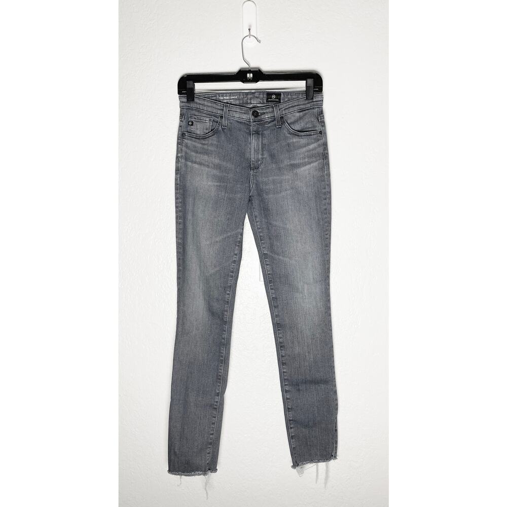 AG Womens The Prima Ankle MidRise Cigarette Ankle Split Hem Stretch Jean Raw Hem